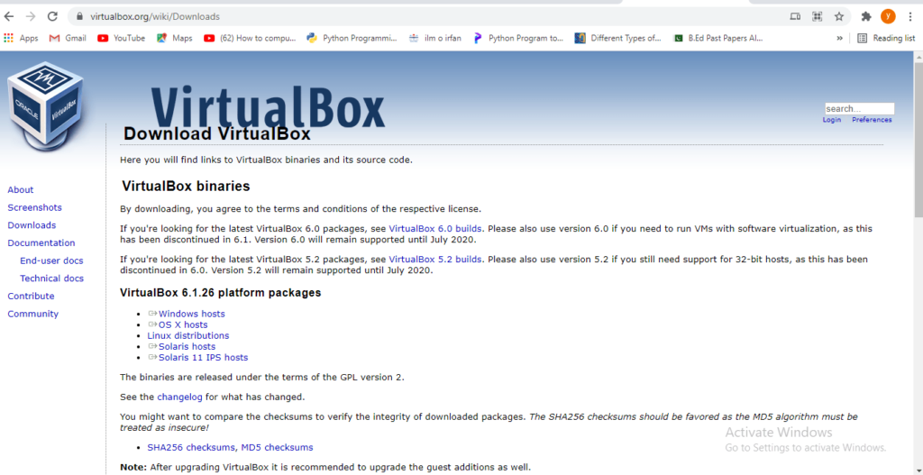 Virtual Box Download 