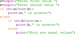 Nested if else statement