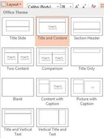 Layout Tab in power point 