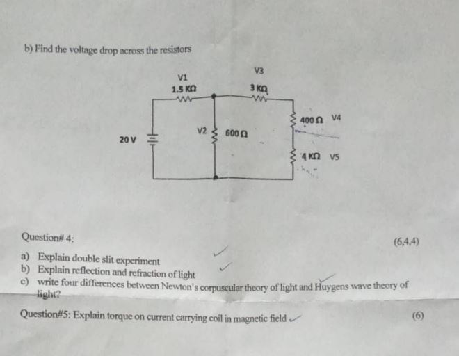 Electricity magnetism and optics past paper