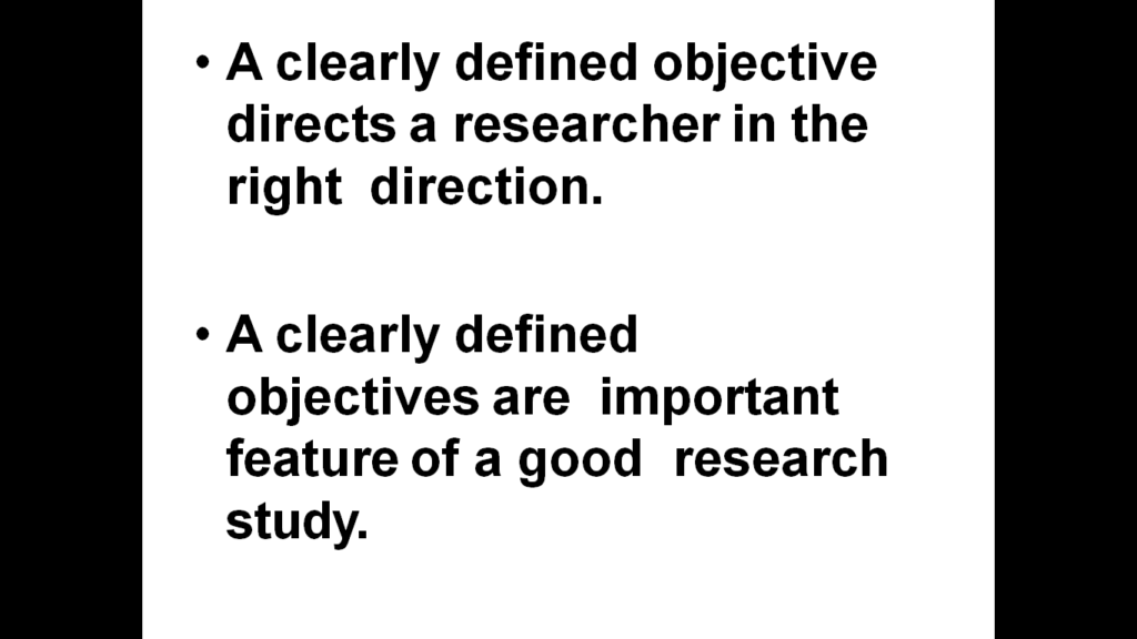 research formulation of objectives