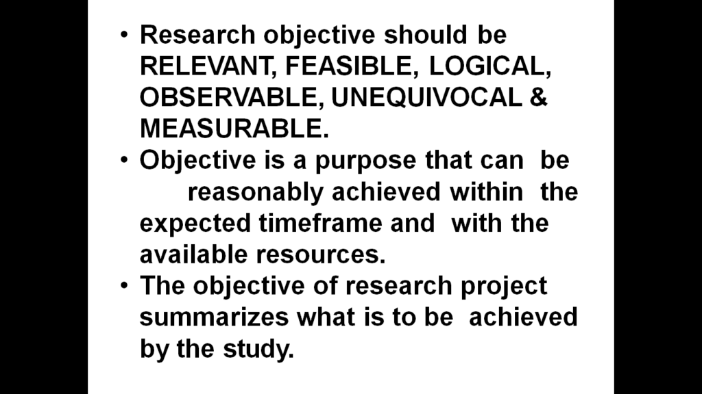 formulation of research objectives pdf